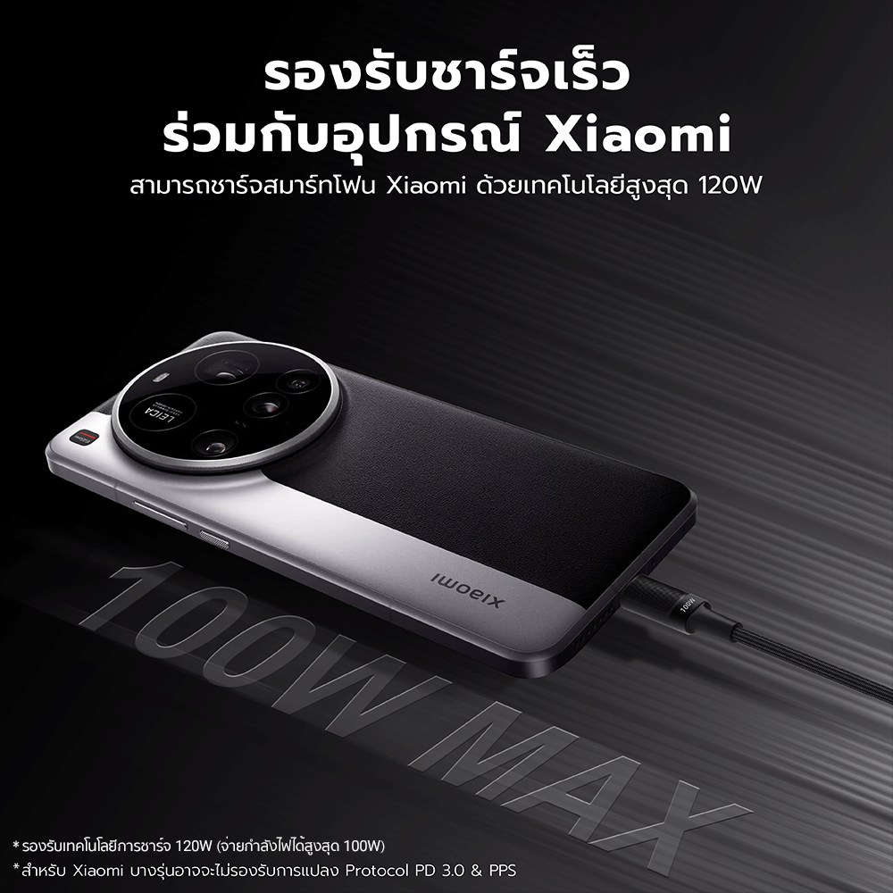 สายชาร์จ AI ZTEC ZC711 5A 100W สีดำ แปลงเทคโนโลยีชาร์จเร็ว PD2.0 เป็น PD3.0 และ PPS_6